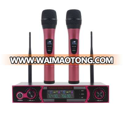 ENPING  OEM ODM Dual Channels Karaoke VHF wireless Microphone system applied